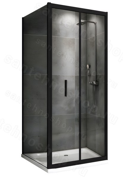 Душевой уголок Abber Sonnenstrand AG07090B-S90B 90x90, профиль черный 90x90, профиль черный