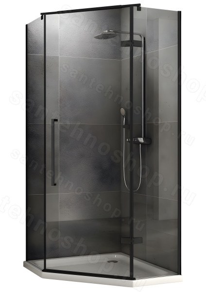 Душевой уголок Abber Ewiges Wasser AG05100B 100x100, профиль черный 100x100, профиль черный