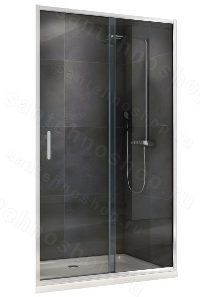 Душевая дверь Abber Schwarzer Diamant AG301005 100x190, профиль хром 100x190, профиль хром