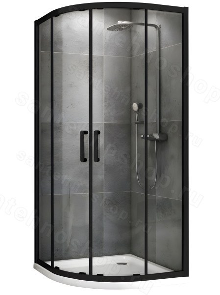 Душевой уголок Abber Schwarzer Diamant AG01090B 90x90, профиль черный 90x90, профиль черный