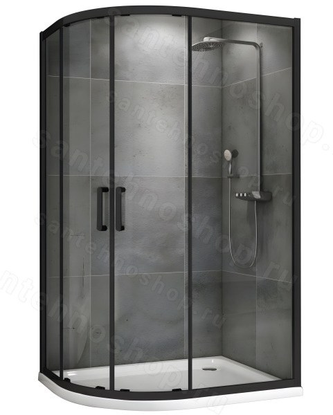Душевой уголок Abber Schwarzer Diamant AG01180B 100x80, профиль черный 100x80, профиль черный