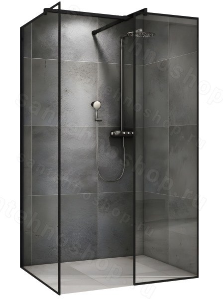 Душевой уголок Abber Immer Offen AG67129B 120x90, профиль черный, профиль черный