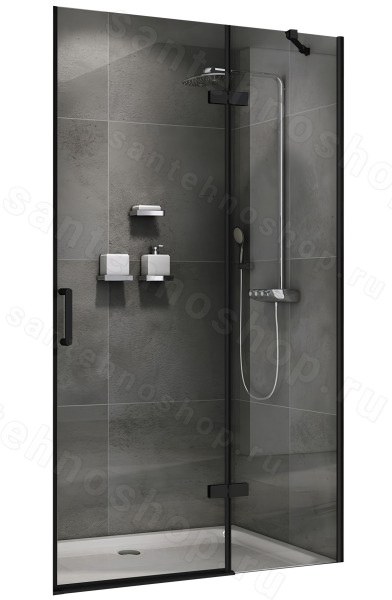 Душевая дверь Abber Zart AG08100B 100x195, профиль черный 100x195, профиль черный