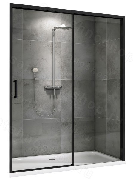 Душевая дверь Abber Komfort AG93130B 130x200, профиль черный 130x200, профиль черный