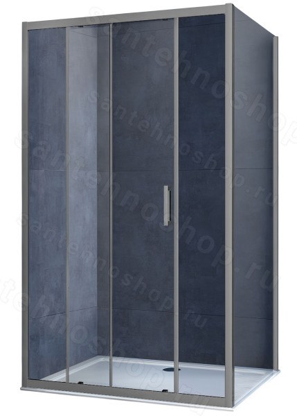 Душевой уголок Vincea Alpha VSR-3AL9013CLGM 130x90 130x90, профиль вороненая сталь