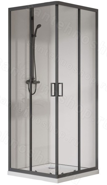 Душевой уголок Vincea City VSS-5CT9010CLGM 100x90 100x90, профиль вороненая сталь