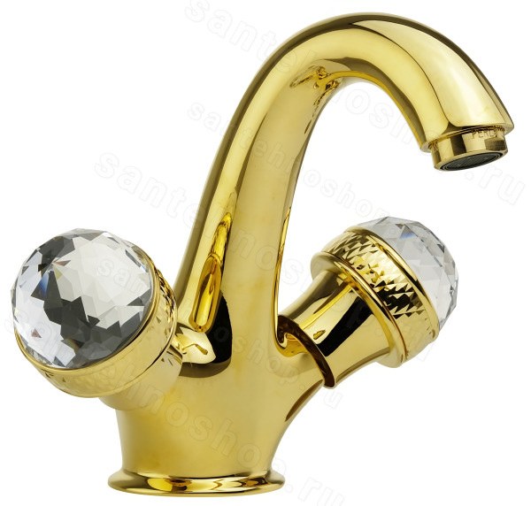 Смеситель для раковины Migliore Axo Crystal 18510, золото, золото