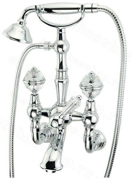 Смеситель для ванны с душем Migliore Cristalia Crystal 18585, хром, хром