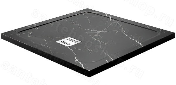 Душевой поддон WasserKraft Neime 19T03 90x90 из искусственного камня,черный 90x90 из искусственного камня, черный