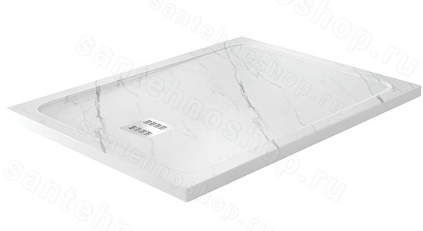 Душевой поддон WasserKraft Rhin 44T07 120x90 из искусственного камня, белый 120x90 из искусственного камня, белый