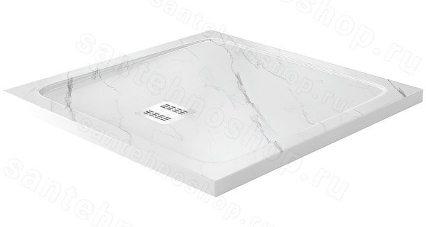 Душевой поддон WasserKraft Rhin 44T03 90x90 из искусственного камня, белый 90x90 из искусственного камня, белый