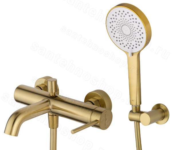 Смеситель для ванны Wonzon&amp;Woghand Stick WW-88639017-BG, брашированное золото