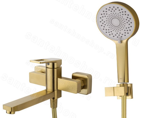 Смеситель для ванны Wonzon&Woghand Frame WW-88639010-BG, брашированное золото