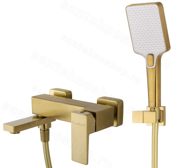 Смеситель для ванны Wonzon&Woghand Cube 2.0 WW-88037068-BG, брашированное золото