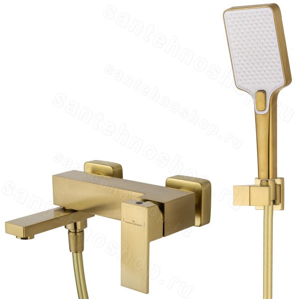Смеситель для ванны Wonzon&Woghand Cube WW-88639016-BG, брашированное золото