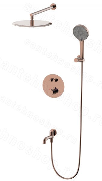 Встраиваемая душевая система Wonzon&amp;Woghand Stick WW-88929010-RG, розовое золото