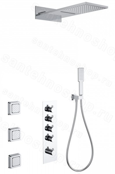 Встраиваемая душевая система Wonzon&Woghand WW-D4100-CR, хром