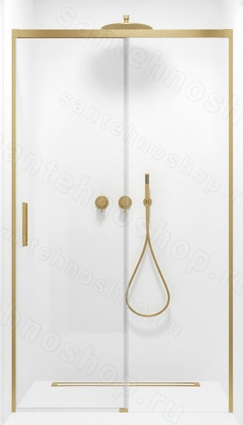 Душевая дверь Radaway Idea DWJ Brushed Gold 140 R, профиль золото, профиль золото