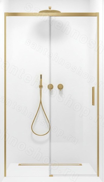 Душевая дверь Radaway Idea DWJ Brushed Gold 100 L, профиль золото, профиль золото