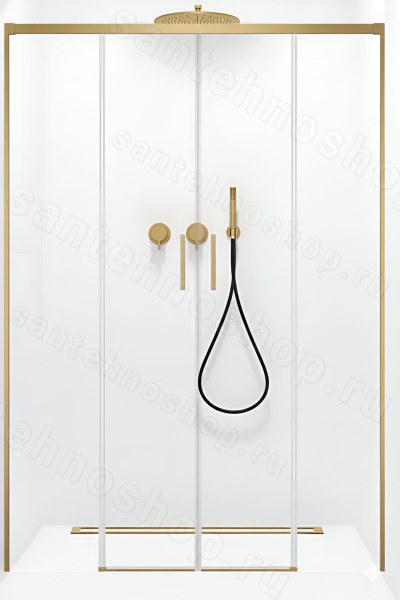 Душевая дверь Radaway Idea Brushed Gold DWD 140, профиль золото, профиль золото