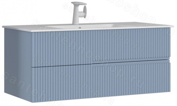 Тумба с раковиной Orka Moonlight 120 подвесная, голубая матовая