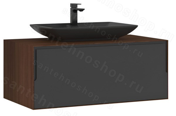 Тумба с раковиной Orka Craft 110 подвесная, орех-антрацит