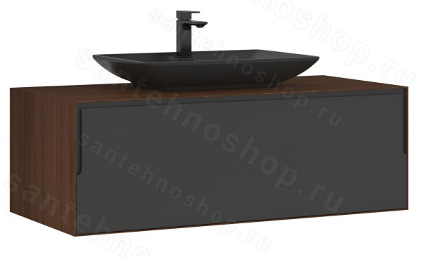 Тумба с раковиной Orka Craft 120 подвесная, орех-антрацит