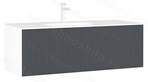 Тумба с раковиной Orka Cube 120 подвесная, антрацит матовый