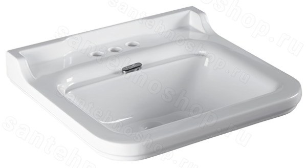 Раковина Kerasan Waldorf 4140K1bi/cr*3 60x55, белая 60x55, белая