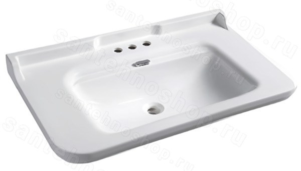 Раковина Kerasan Waldorf 4142K1bi/cr*3 100x55, белая 100x55, белая