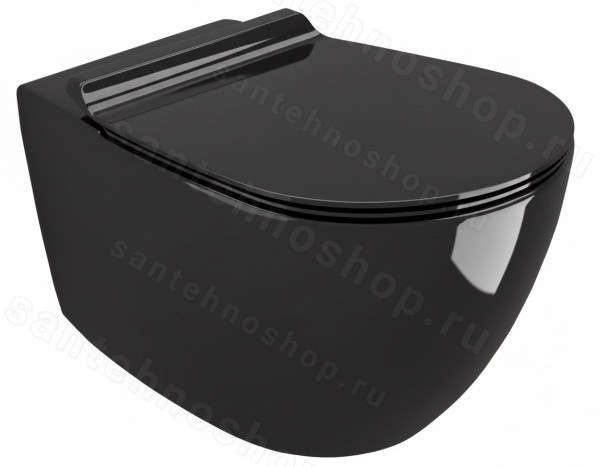 Подвесной унитаз Simas Vignoni VI18nero bril, черный, черный