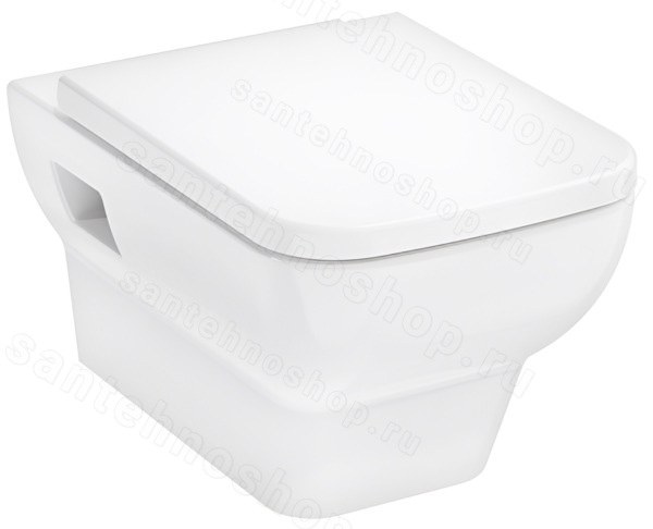Подвесной унитаз Hansgrohe CreekTide Q 60203450, белый с сиденьем, безободковый белый с сиденьем
