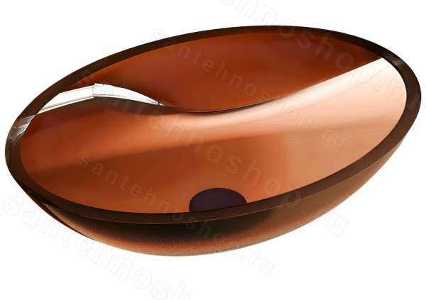 Накладная раковина Abber Kristall AT2802Opal 50x35, коричневая 50x35, коричневая