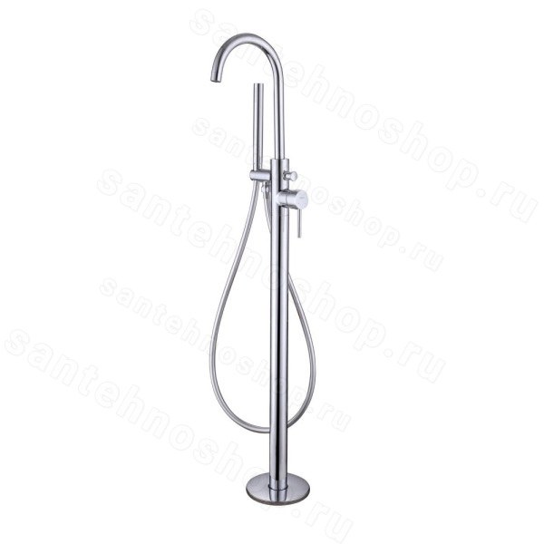 Напольный смеситель для ванны Abber Wasser Kreis AF8115N с лейкой, хром с лейкой, хром