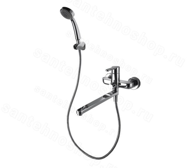 Смеситель для ванны Bravat Stream F63783C-LB с лейкой, хром с лейкой, хром