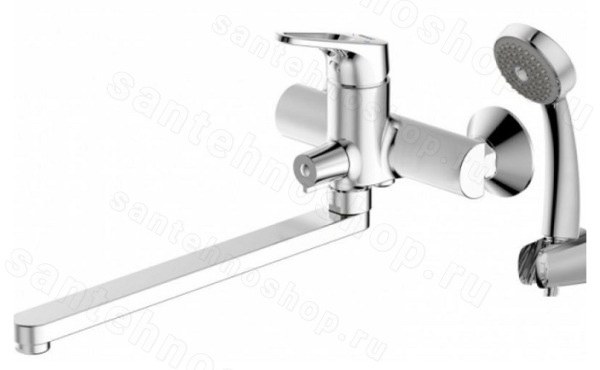 Смеситель для ванны Bravat Drop-d F648162C-LB-RUS с лейкой, хром с лейкой, хром