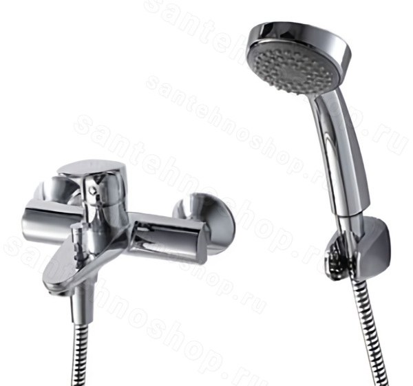 Смеситель для ванны Bravat Drop F64898C-B с лейкой, хром с лейкой, хром