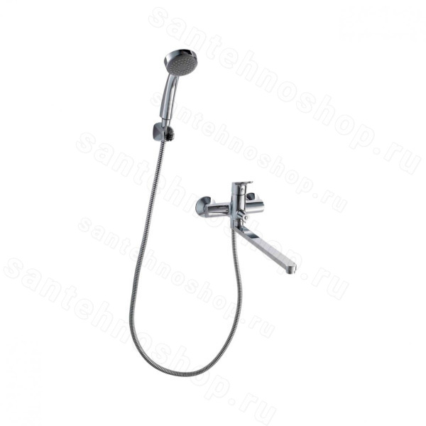 Смеситель для ванны Bravat Drop F64898C-LB с лейкой, хром с лейкой, хром
