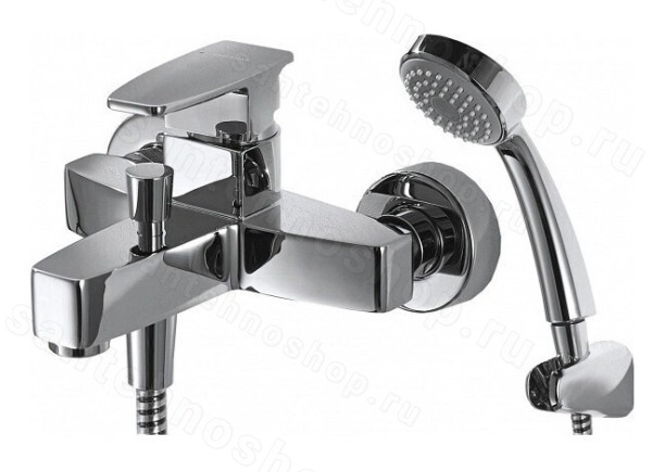 Смеситель для ванны Bravat Riffle F672106C-B с лейкой, хром с лейкой, хром