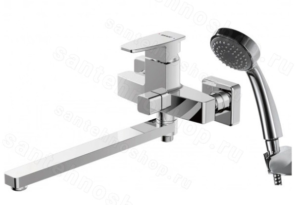 Смеситель для ванны Bravat Riffle F672106C-LB с лейкой, хром с лейкой, хром