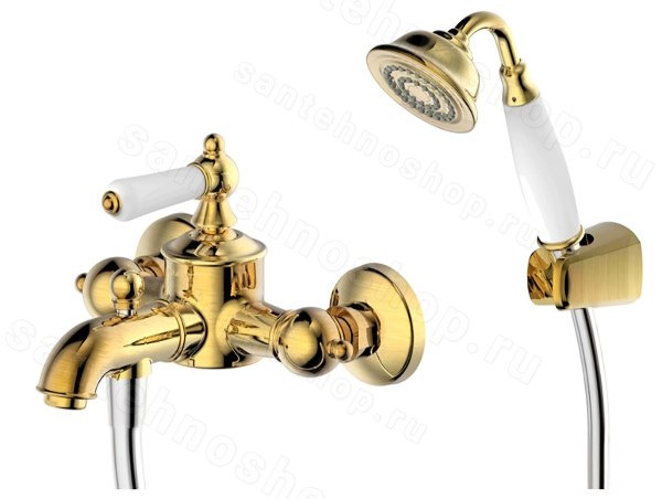 Смеситель для ванны Bravat Art F675109U-B1-RUS с лейкой, бронза с лейкой, бронза