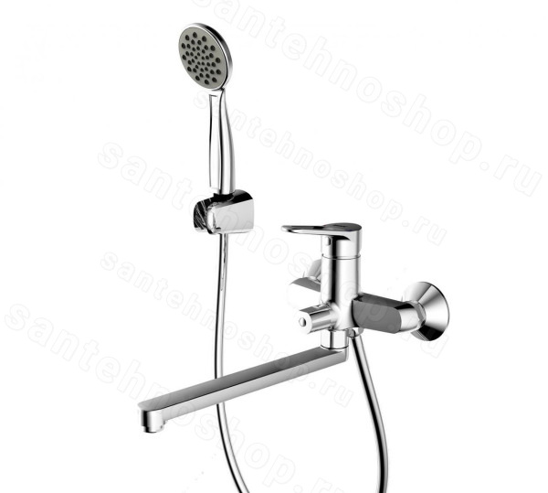 Смеситель для ванны Bravat Eco-d F693158C-LB с лейкой, хром с лейкой, хром