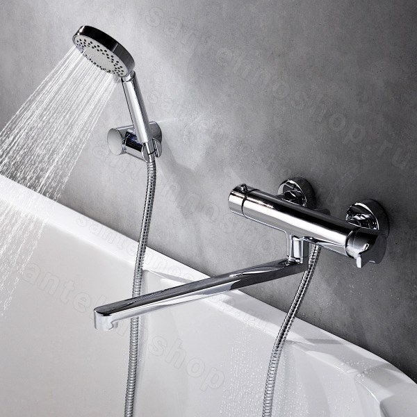 Смеситель для ванны WasserKraft Berkel 4800 4802L с лейкой, хром