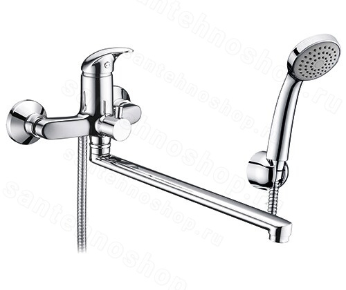 Смеситель для ванны WasserKraft Isen 2600 2602L с лейкой, хром