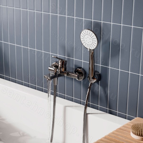 Смеситель для ванны WasserKraft Dill 6100 6101 с лейкой, хром