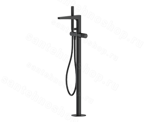 Напольный смеситель для ванны WasserKraft Fulda 5200 5221 с лейкой, черный матовый