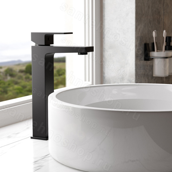 Смеситель для раковины WasserKraft Abens 2003H, черный матовый