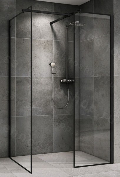 Душевой уголок Abber Immer Offen AG67128B 120x80, профиль черный 120x80, профиль черный