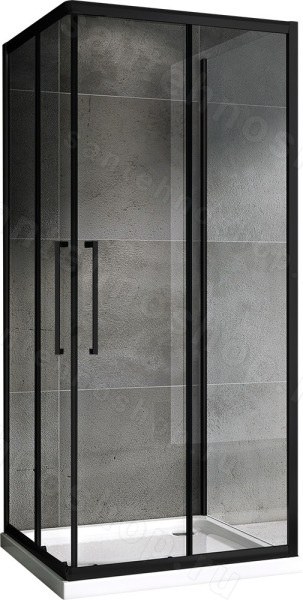 Душевой уголок Abber Schwarzer Diamant AG02090BH-S90B 90x90 раздвижной, 90x90 раздвижной, профиль черный