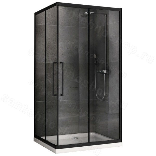 Душевой уголок Abber Schwarzer Diamant AG02129BH 120x90 раздвижной, про 120x90 раздвижной, профиль черный